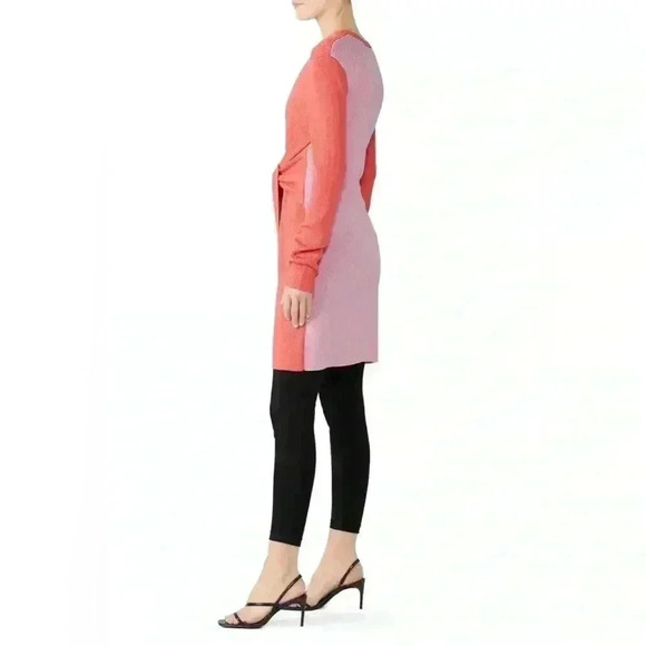 Tome Tie Front Color Block 100% Merino Wool Cardigan Sweater Dress Size XL - Picture 4 of 9